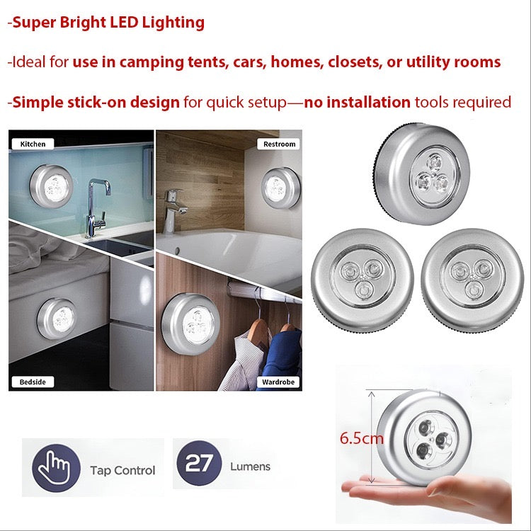 Stick-On LED Tap Light